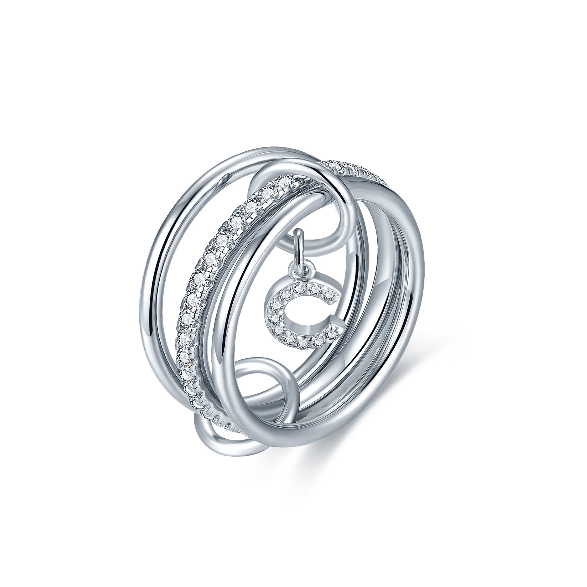 Aurelia Letter Ring - Silver
