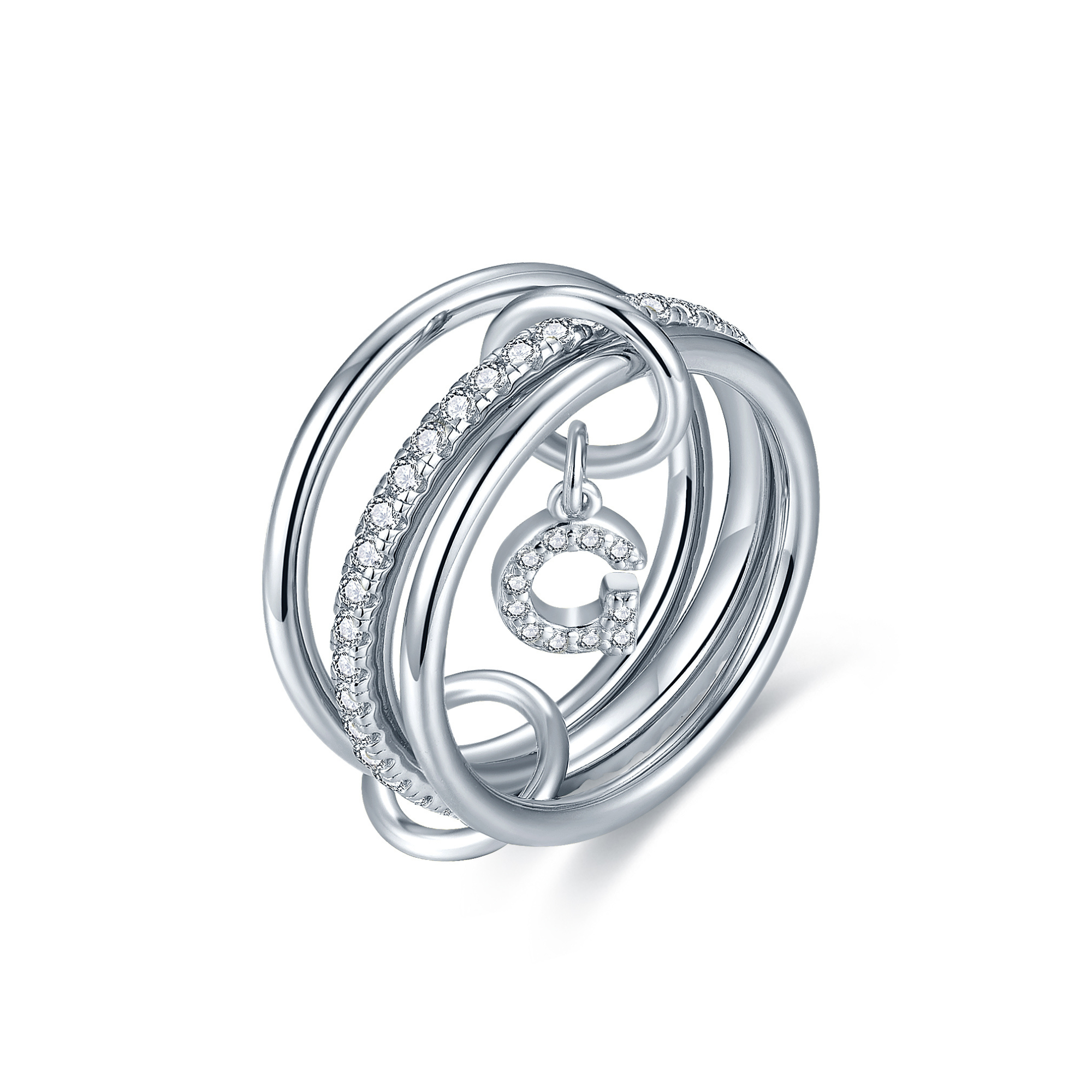 Aurelia Letter Ring - Silver