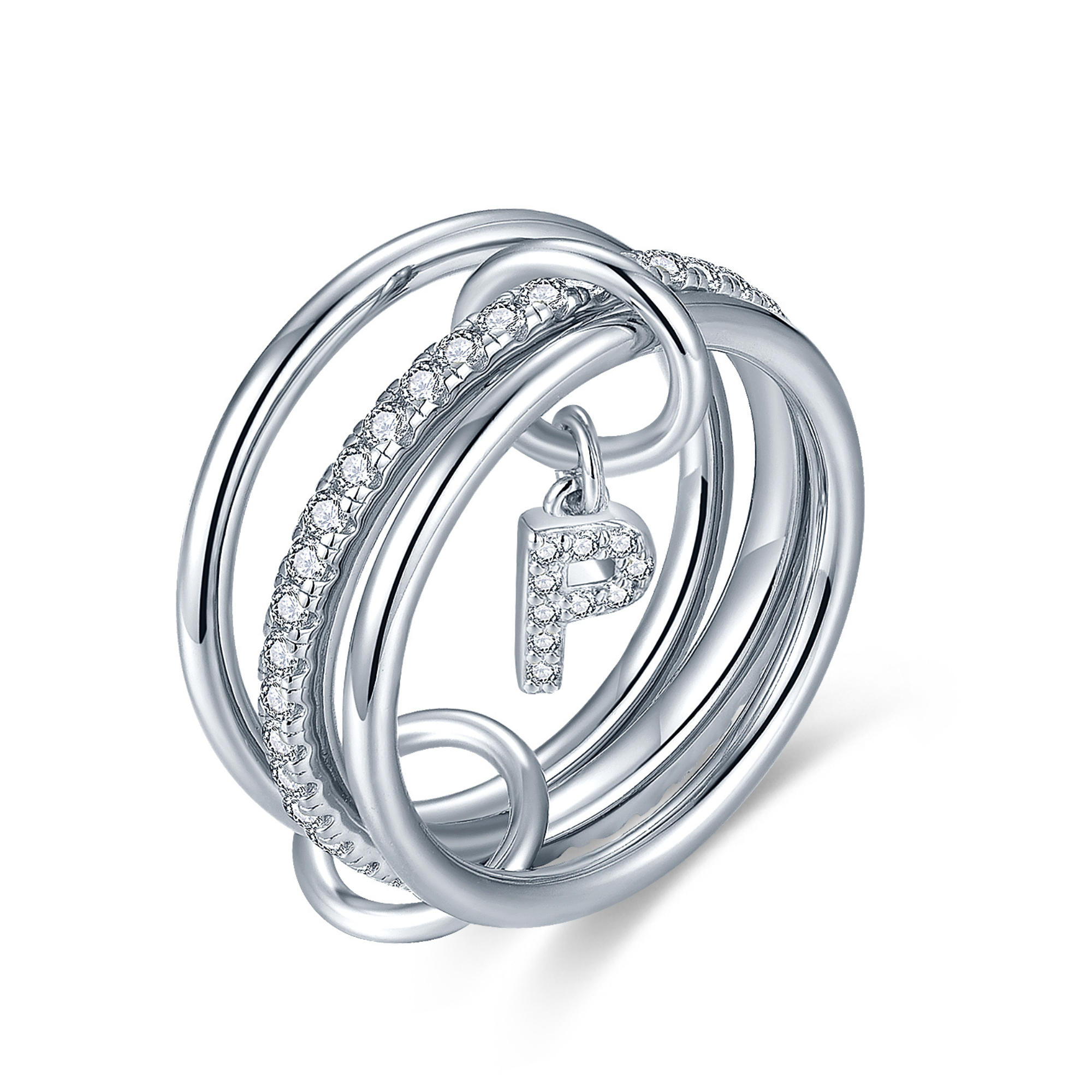 Aurelia Letter Ring - Silver